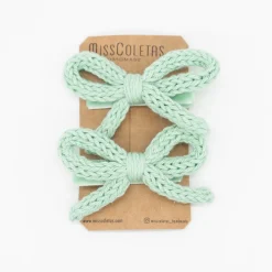 Pack lazo cordón crochet verde agua