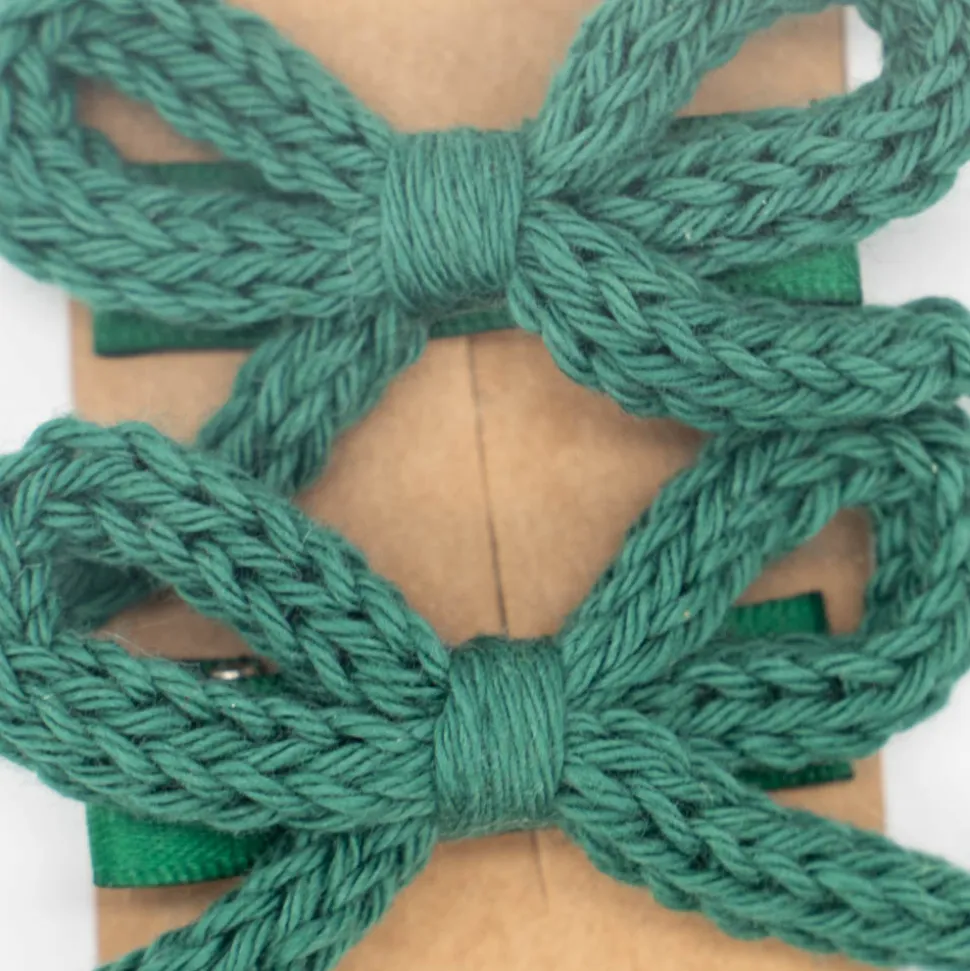 Pack lazo cordón crochet verde