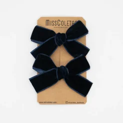 Pack lazos de terciopelo azul marino