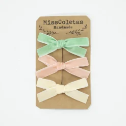 Pack lazos de terciopelo pastel