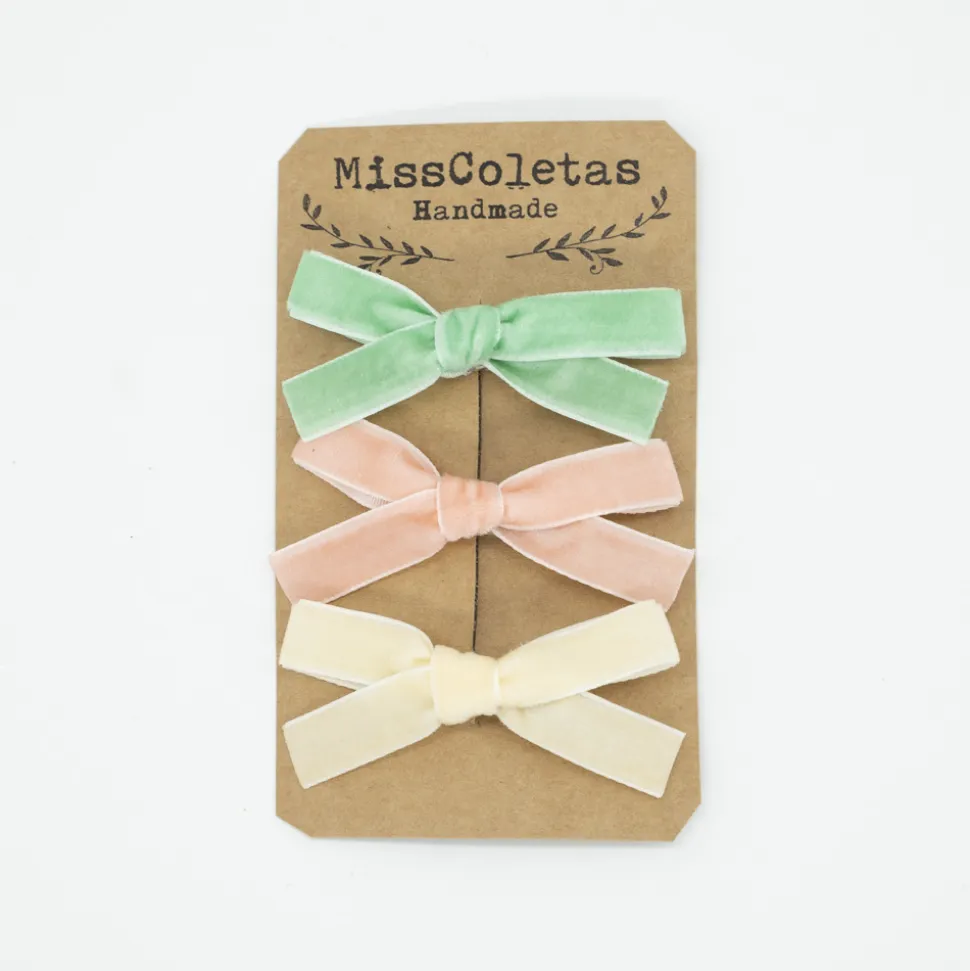 Pack lazos de terciopelo pastel