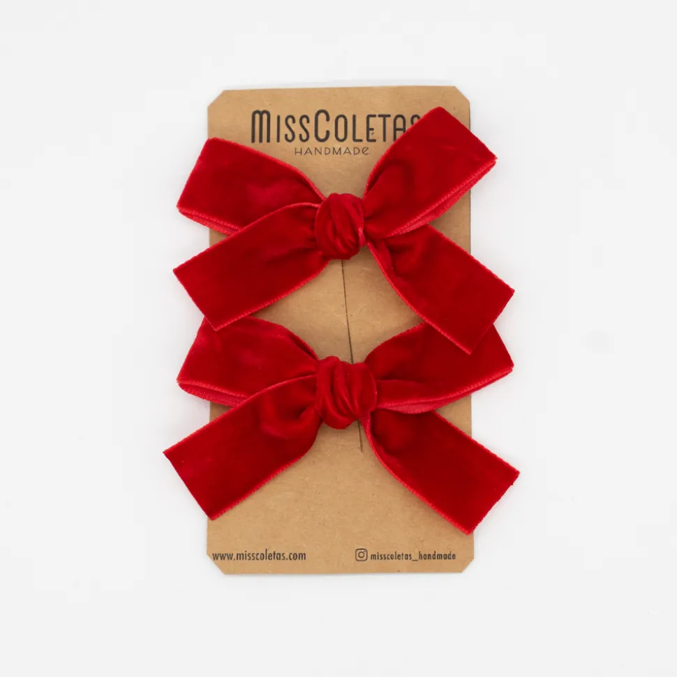 Pack lazos de terciopelo rojo