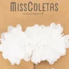 Pack pinza flores blancas de tul mini