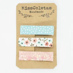 Pack 3 pinzas combinadas flor