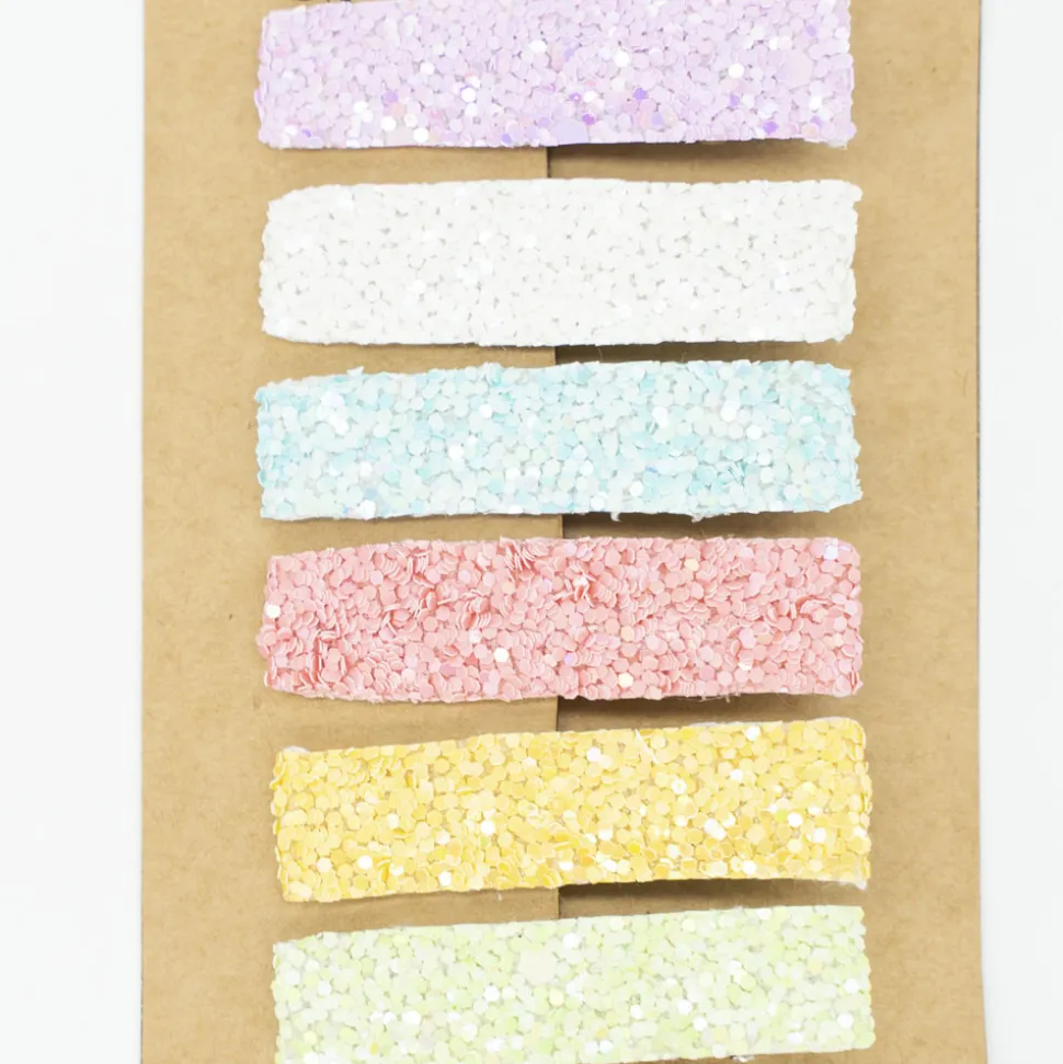 Pack 6 pinzas combinadas glitter