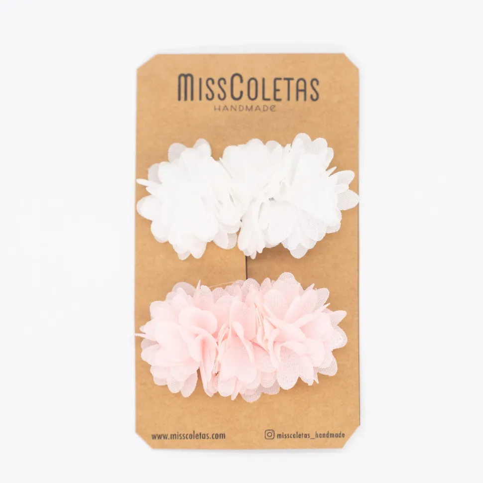 Pack pinzas flores de tul mini combinadas