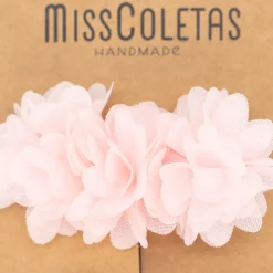 Pack pinzas flores rosas de tul mini