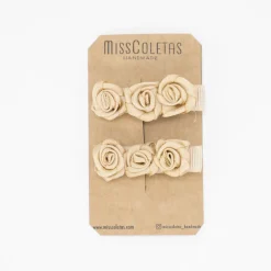 Pack pinzas rosas beige