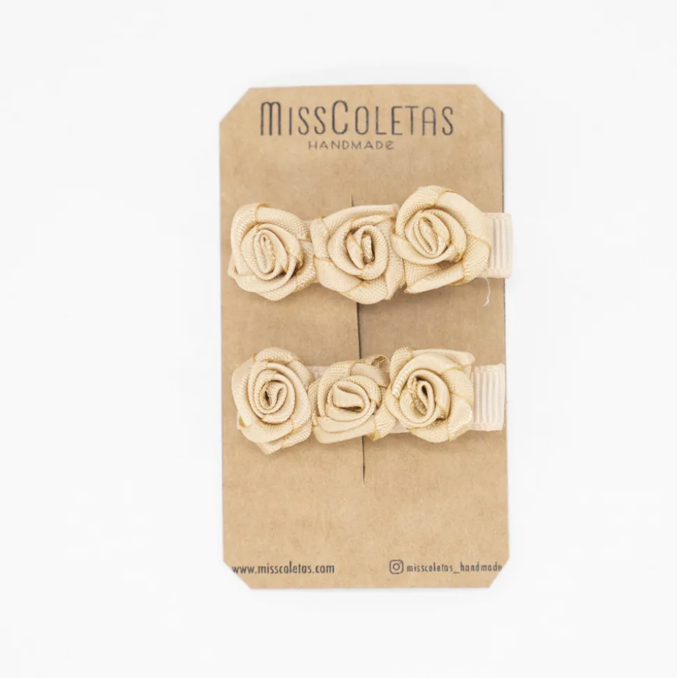 Pack pinzas rosas beige