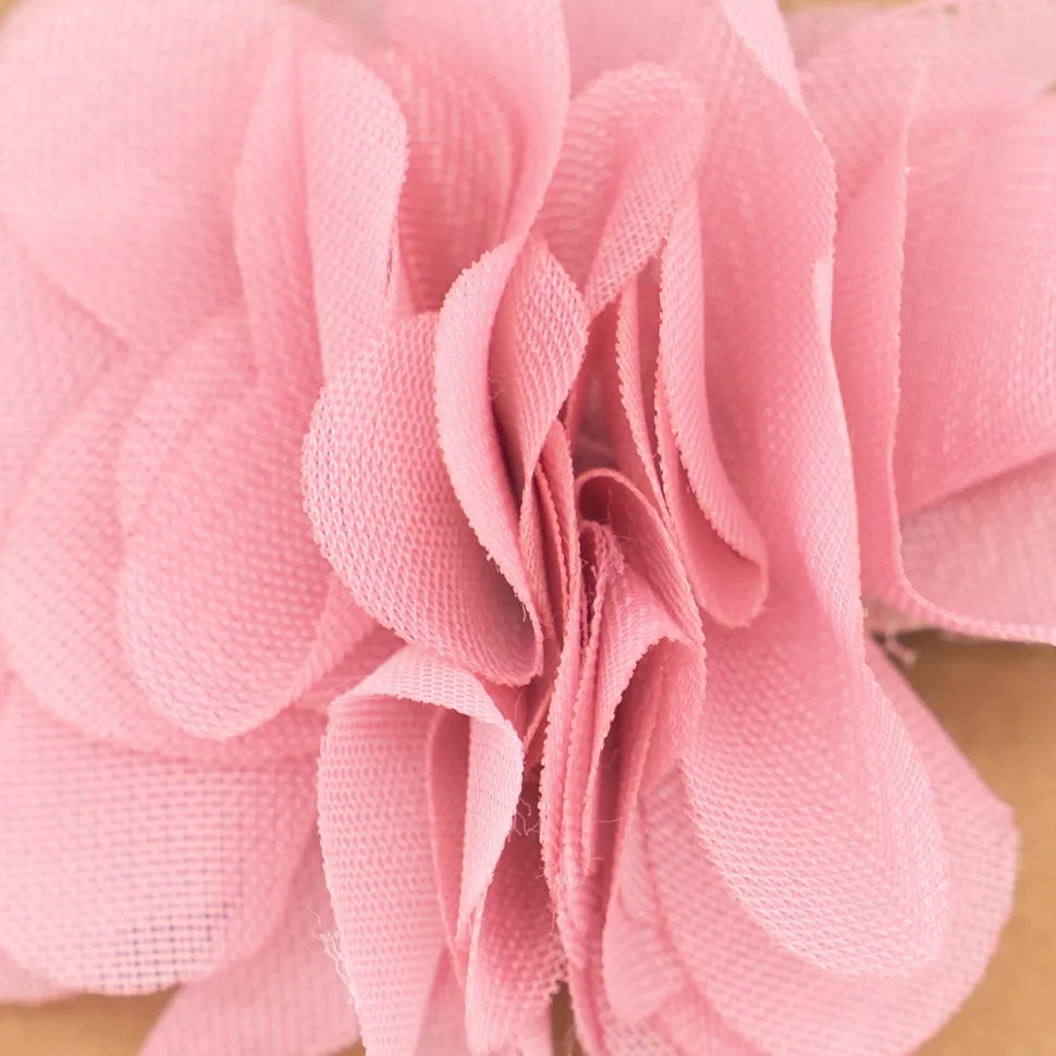 Pinza flor rosa oscuro tul