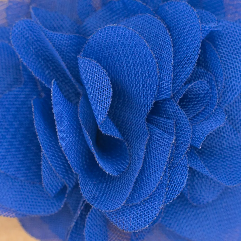 Pinza flor tul azulón