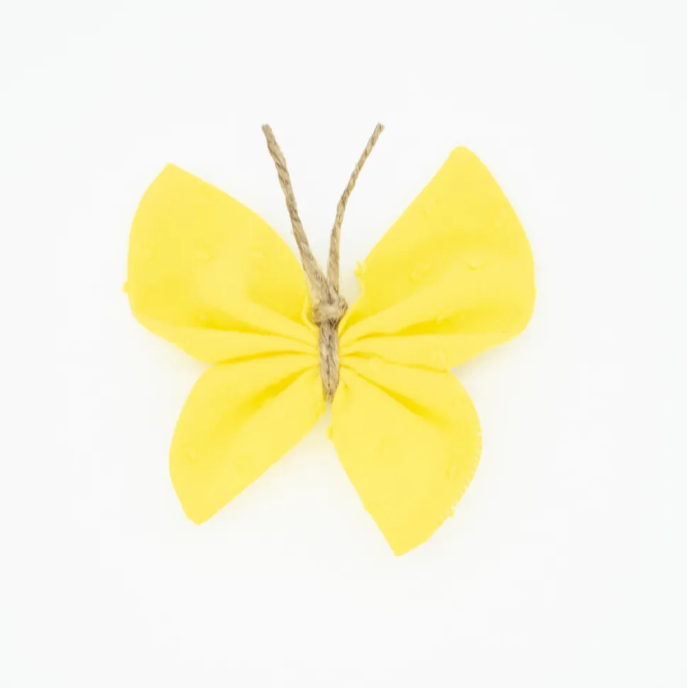 Pinza mariposa amarillo canario plumeti
