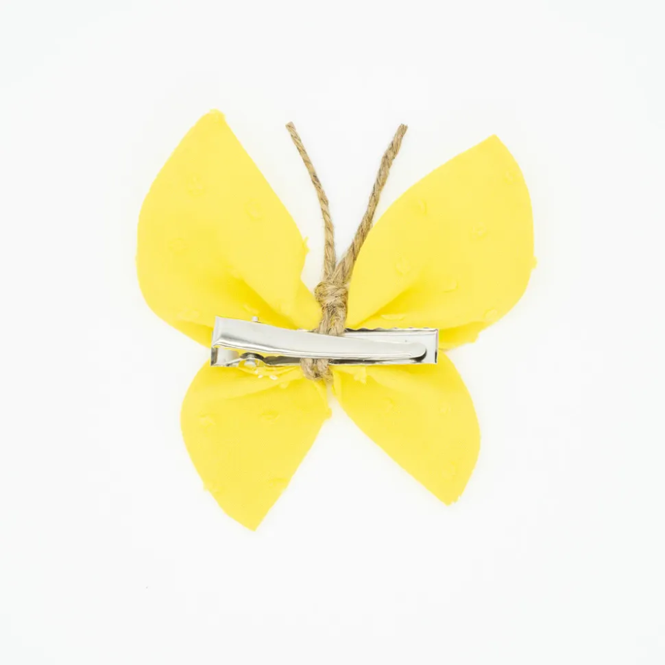 Pinza mariposa amarillo canario plumeti