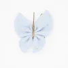 Pinza mariposa azul celeste topos oro
