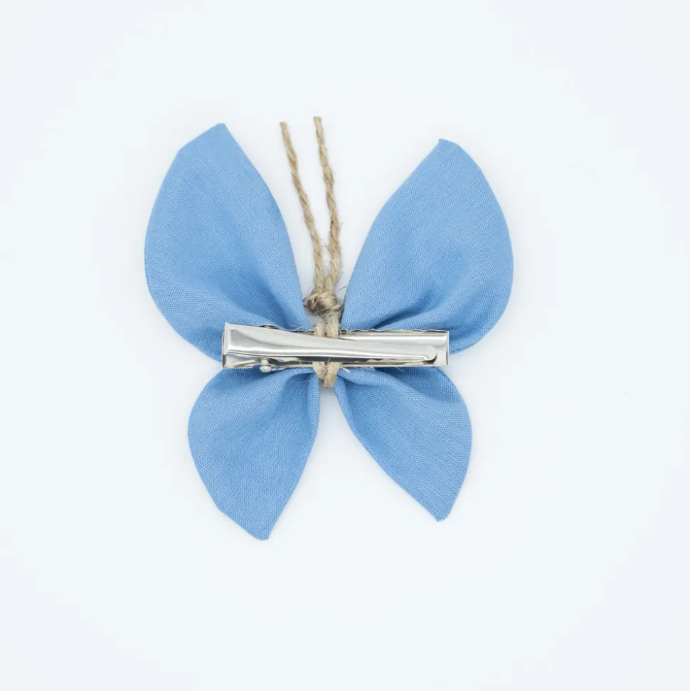 Pinza mariposa azul jean