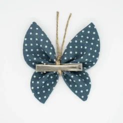 Pinza mariposa azul petrol topos