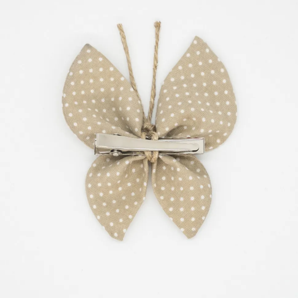 Pinza mariposa beige topos