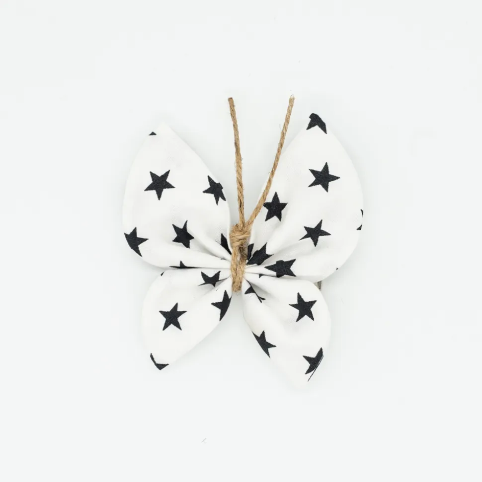 Pinza mariposa blanca estrellas