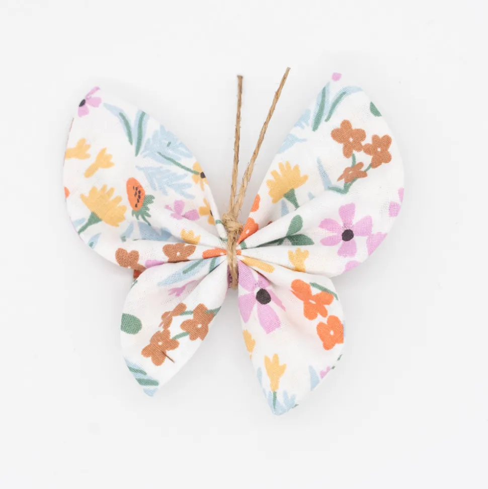 Pinza mariposa flores multicolor