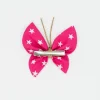 Pinza mariposa fucsia estrellas