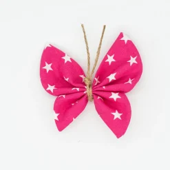 Pinza mariposa fucsia estrellas
