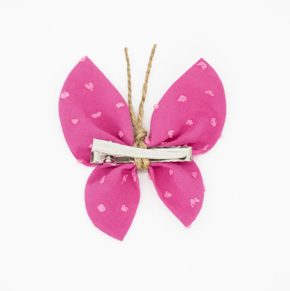 Pinza mariposa fucsia plumeti rosa