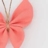 Pinza mariposa lino coral