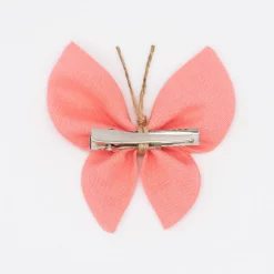 Pinza mariposa lino coral