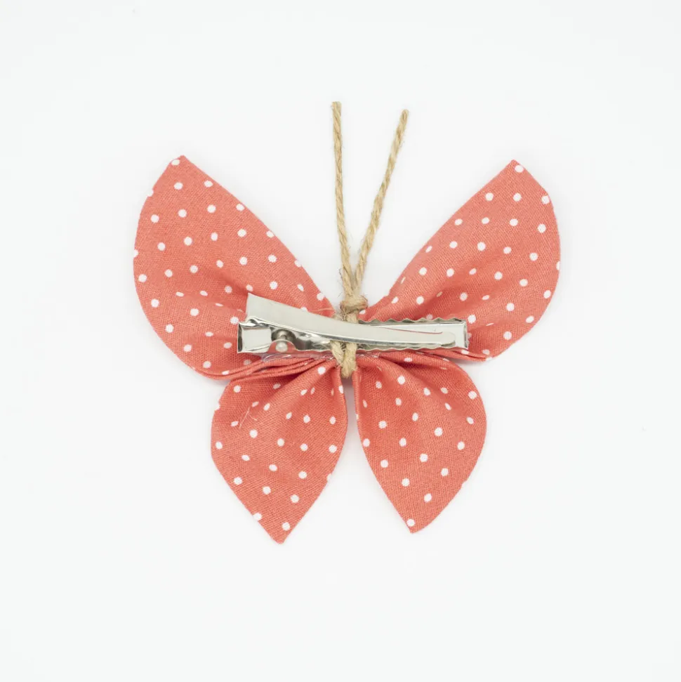 Pinza mariposa naranja coral topos