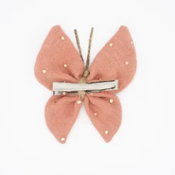 Pinza mariposa naranja terracota topos oro