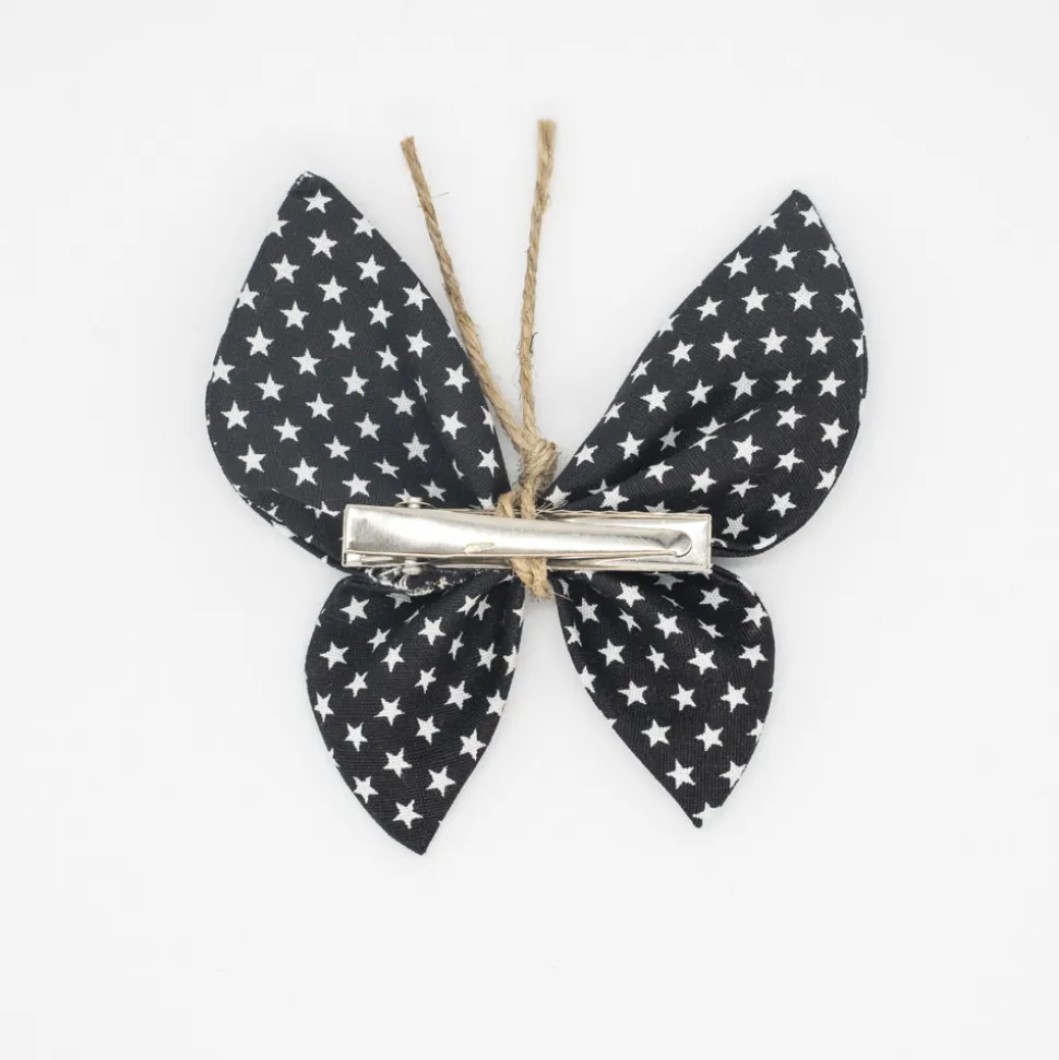 Pinza mariposa negra micro estrellas