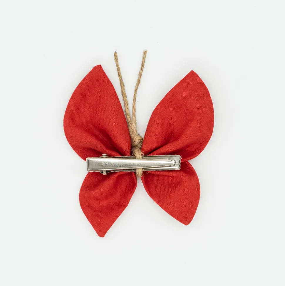 Pinza mariposa rojo liso