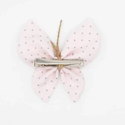Pinza mariposa rosa claro topos