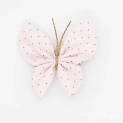 Pinza mariposa rosa claro topos