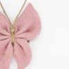 Pinza mariposa rosa topos oro