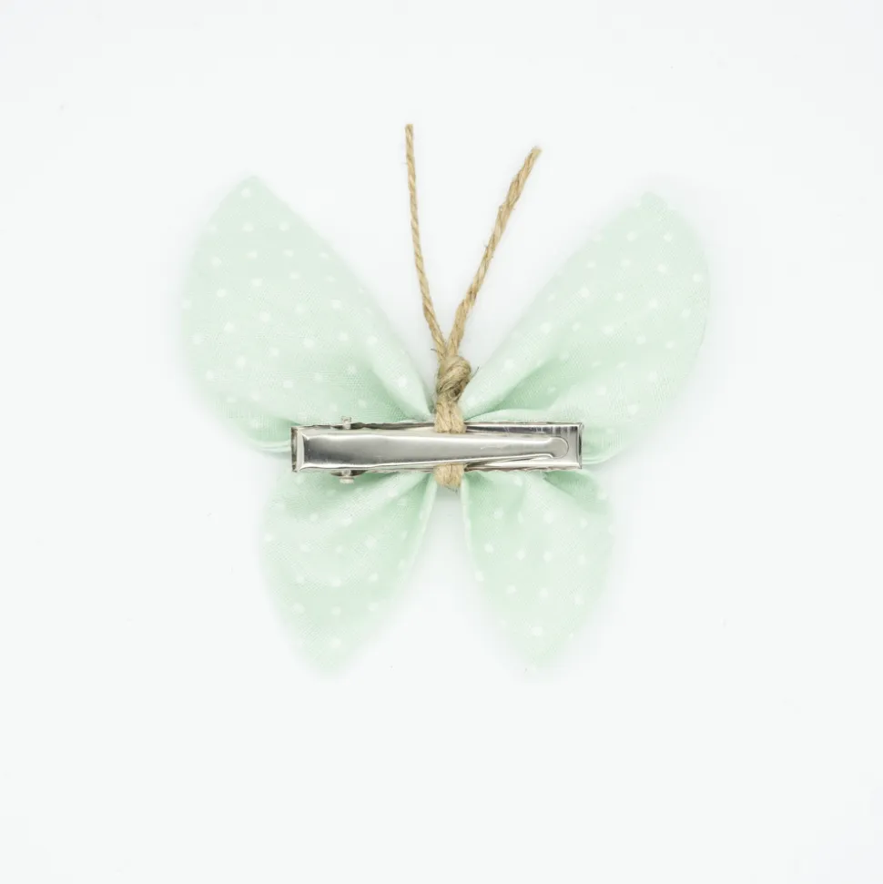 Pinza mariposa verde mint topos