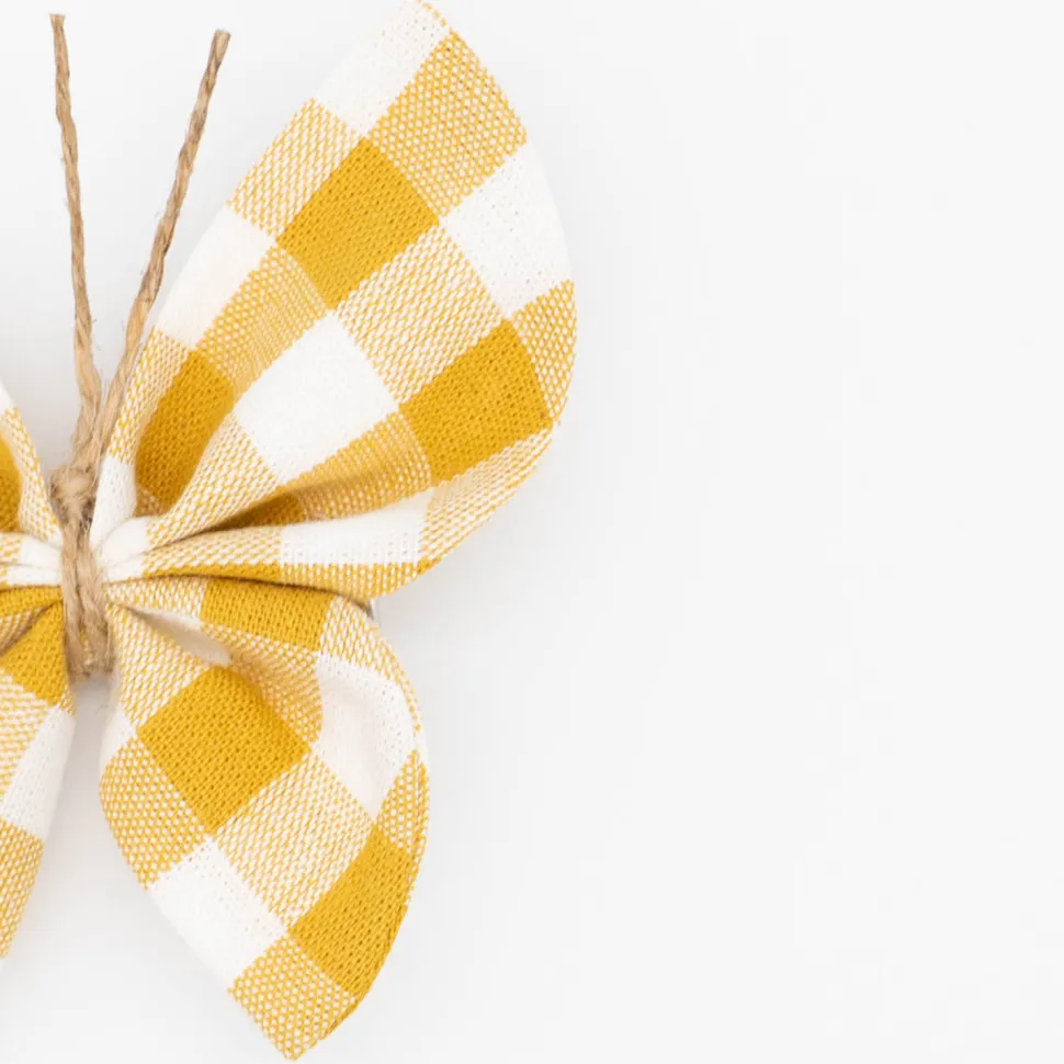 Pinza mariposa vichy amarillo ocre