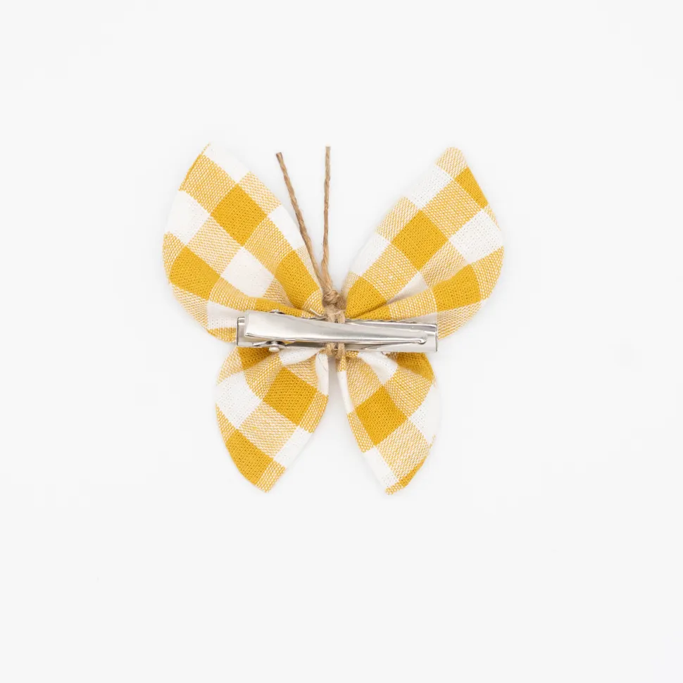 Pinza mariposa vichy amarillo ocre