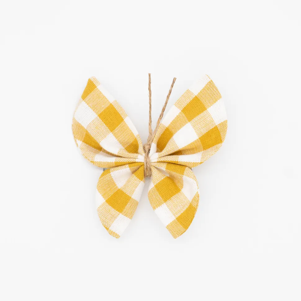 Pinza mariposa vichy amarillo ocre