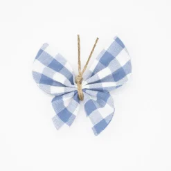 Pinza mariposa vichy azul jean