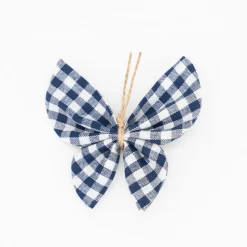 Pinza mariposa vichy azul marino