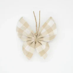 Pinza mariposa vichy beige