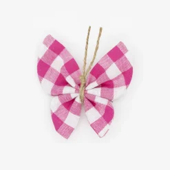 Pinza mariposa Vichy Fucsia