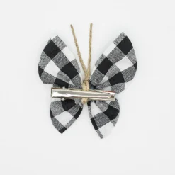 Pinza mariposa vichy negro