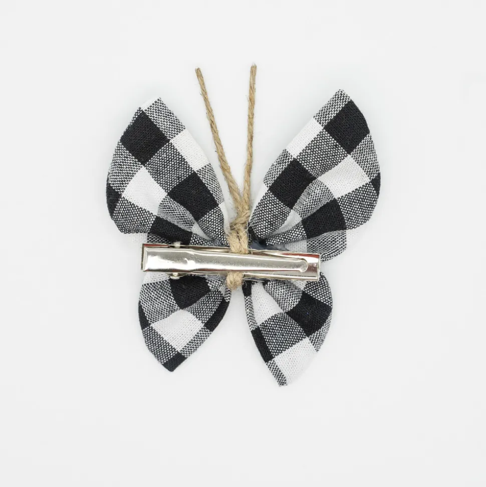 Pinza mariposa vichy negro