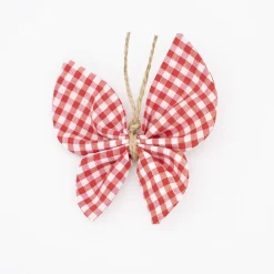 Pinza mariposa vichy pequeño rojo