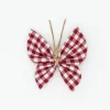 Pinza mariposa vichy rojo granate