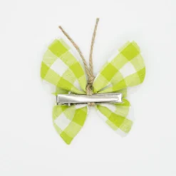 Pinza mariposa vichy verde