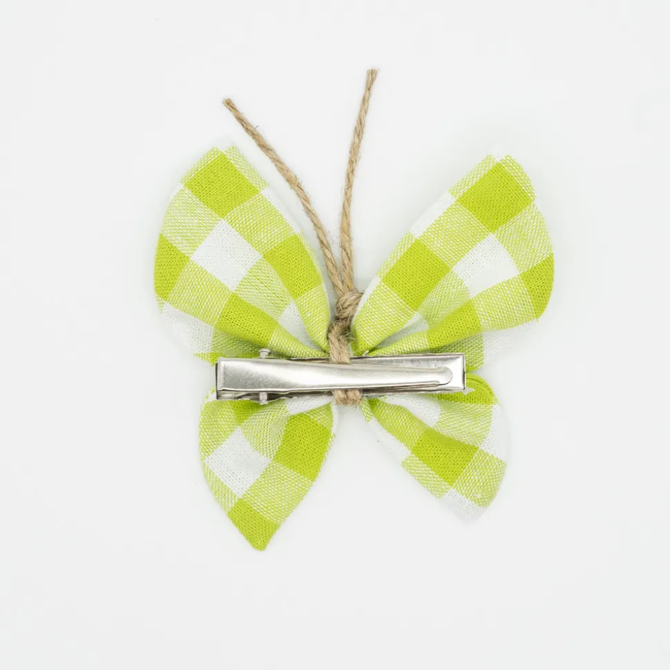 Pinza mariposa vichy verde