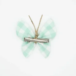 Pinza mariposa vichy verde mint